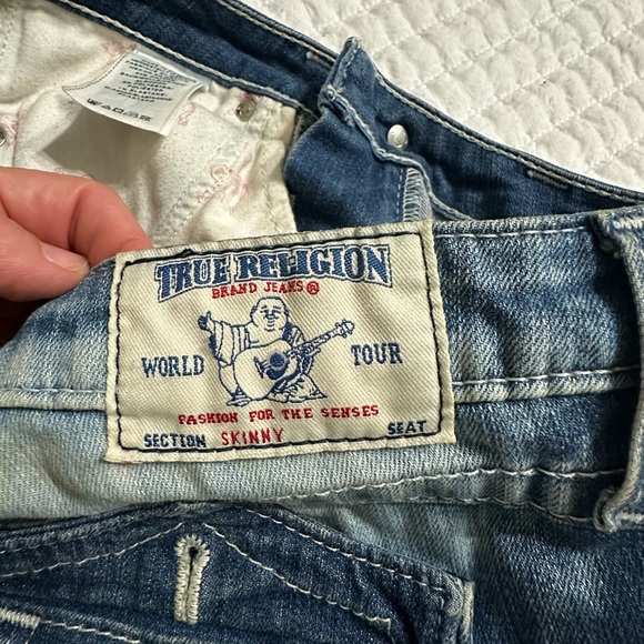 363 True Religion skinny jeans white washed bleached sz 25 - Picture 6 of 9